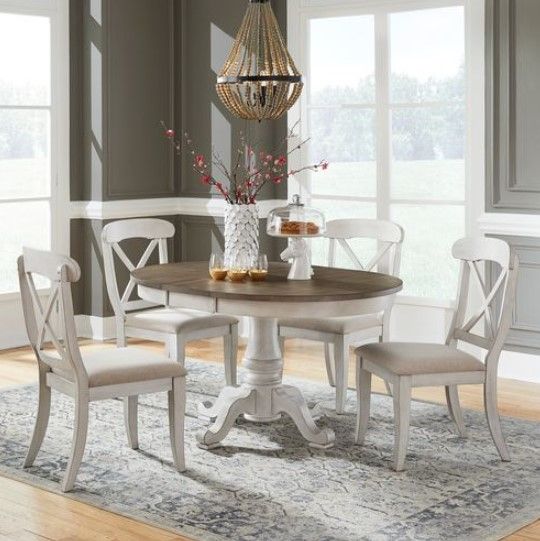 Liberty Ocean Isle 5-Piece Antique White/Grey/Weathered Pine Dining Set ...