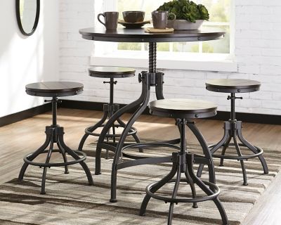 Signature Design by Ashley® Odium Brown 5 Piece Dining Room Counter Table Set-1