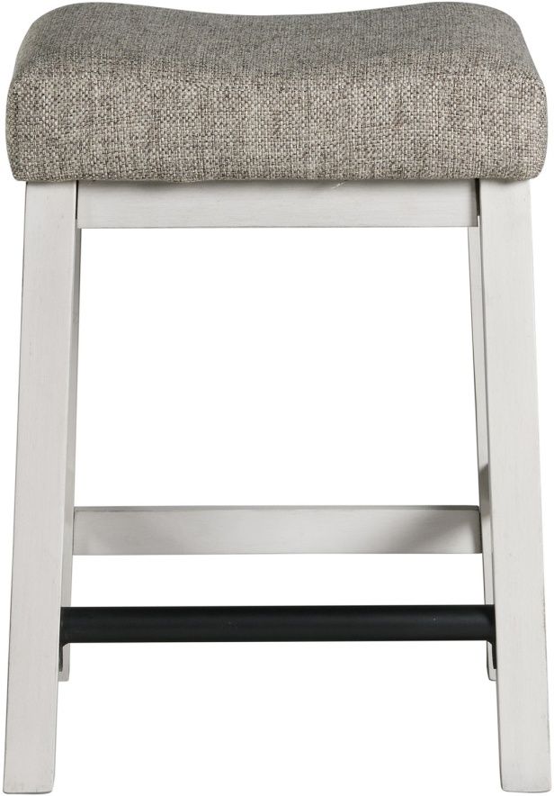 Intercon Drake Two-Toned Rustic White/French Oak Backless Stool