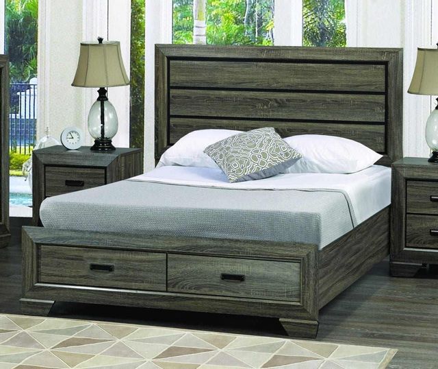 Titus Furniture Jenna Distressed Grey Queen Storage Bed | Gander ...