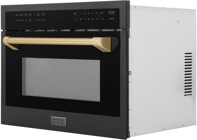 ZLINE Autograph Edition 1.6 Cu. Ft. Black Stainless Steel Electric Speed Oven-2