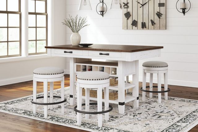 Signature Design by Ashley® Valebeck 5-Piece White/Brown Counter Height Dining Set-3