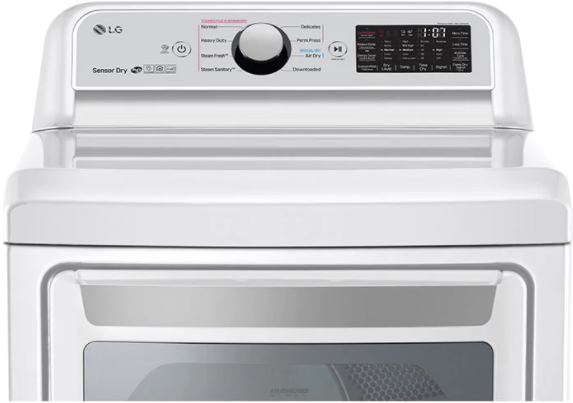 LG 7,3 Cu. Ft. White Front Electric Dryer 2