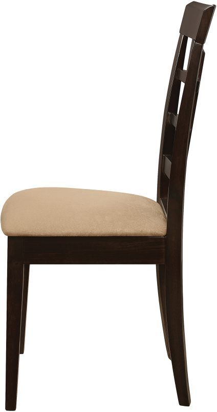 Coaster® Gabriel Set of 2 Cappuccino and Tan Upholstered Side Chairs 3