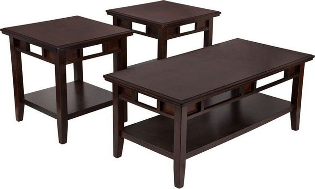 Signature Design by Ashley® Logan 3 Piece Dark Brown Occasional Table Set 1