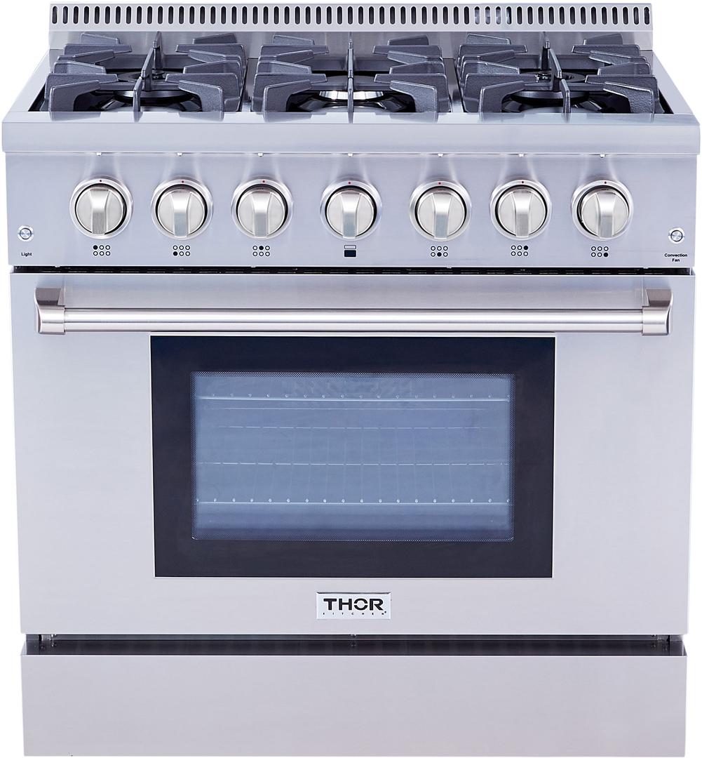 Thor Kitchen® 36" Stainless Steel Pro Style Dual Fuel Range-HRD3606U