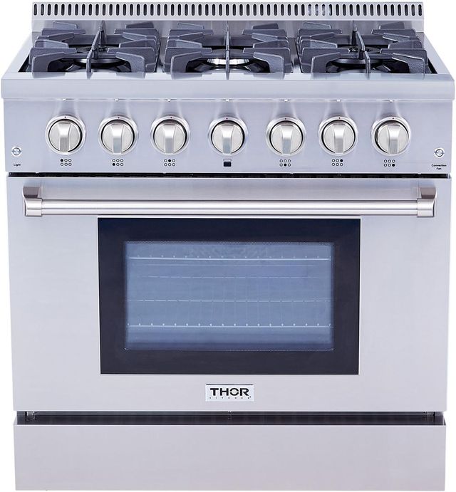 Thor Kitchen 36 Professional Dual Fuel Range in Stainless Steel Hrd3606u