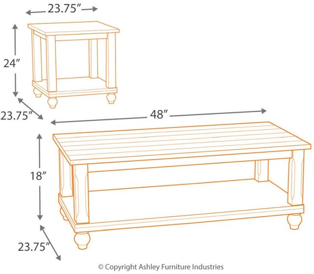Signature Design by Ashley® Cloudhurst 3 Piece White Occasional Table Set 1
