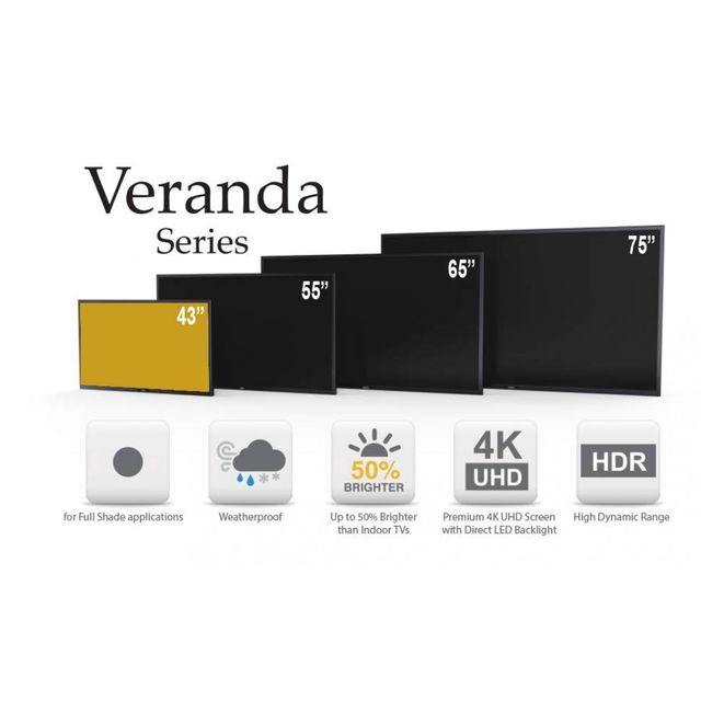 SunBriteTV® Veranda Series Black 65" LED HDR 4K UltraHD Outdoor TV 3