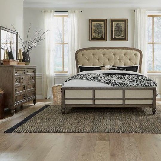 Liberty Americana Farmhouse 3-Piece Beige/Dusty Taupe Queen Bedroom Set 11
