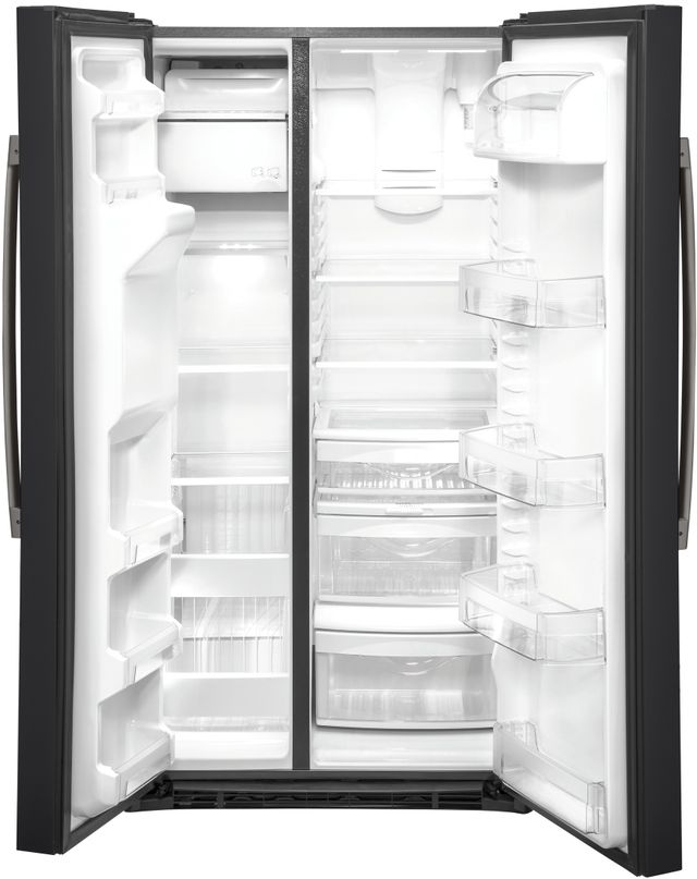 GE® 21.8 Cu. Ft. Black Slate Counter Depth Side-By-Side Refrigerator 2