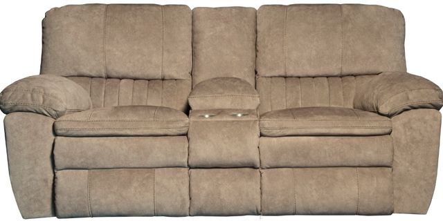 Catnapper® Reyes Reclining Lay Flat Console Loveseat with Storage and Cupholders 0