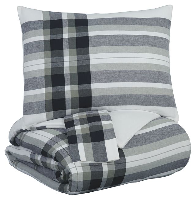 Signature Design by Ashley® Stayner 3-Piece Black/Gray King Comforter Set-0