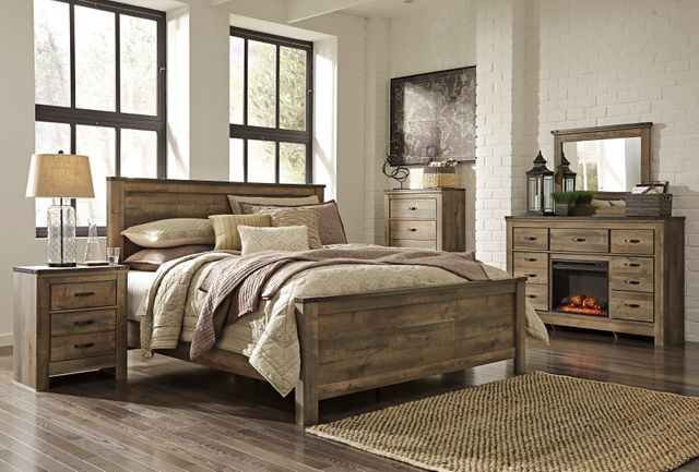 Signature Design by Ashley® Trinell Rustic Brown Queen Panel Bed 18