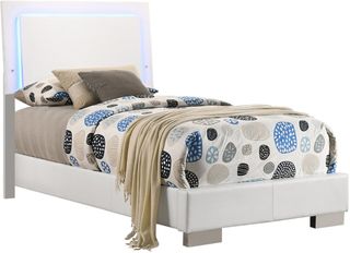 Coaster® Felicity Glossy White Twin Bed