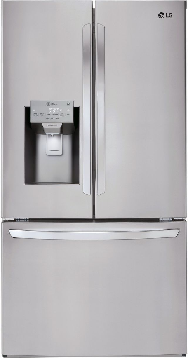 Réfrigérateur à portes françaises de 36 po à profondeur comptoir LG® de 22.1 pi³ - Acier inoxydable résistant aux traces de doigts