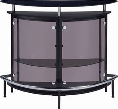 Coaster® CoasterEssence Black And Chrome 2-Tier Bar Unit
