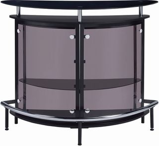 Coaster® CoasterEssence Black And Chrome 2-Tier Bar Unit