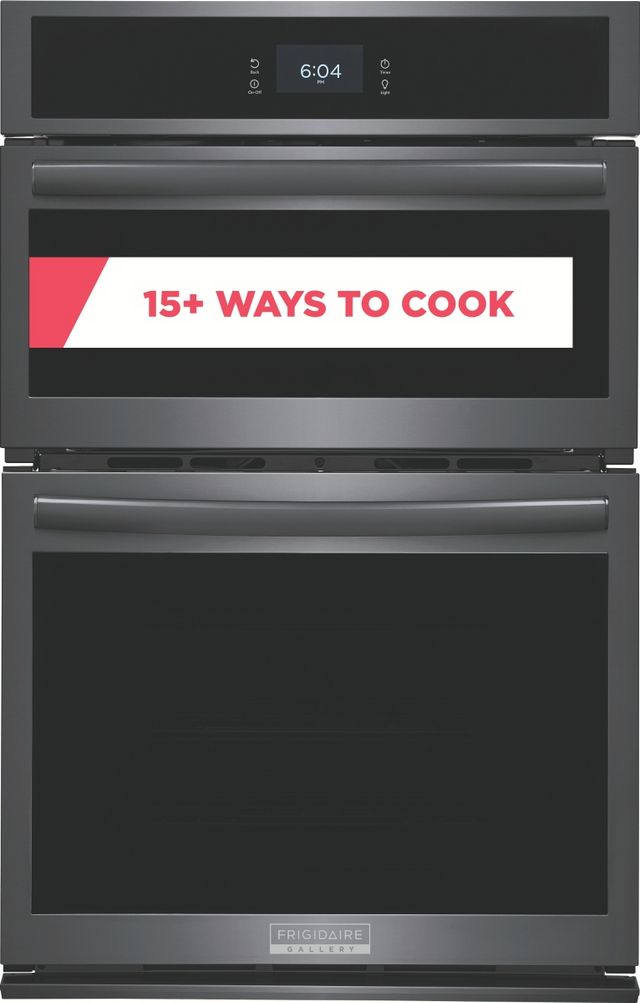 Frigidaire Gallery® 27" Smudge-Proof® Black Stainless Steel Oven/Micro Combo Electric Wall Oven -1