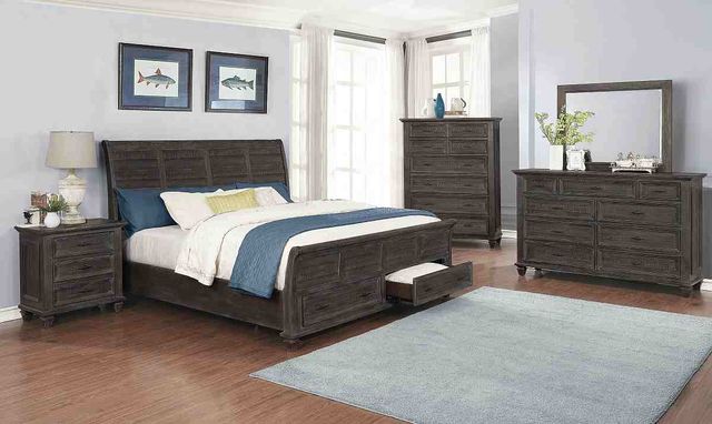 Coaster® Atascadero Weathered Carbon Queen Storage Sleigh Bed 1