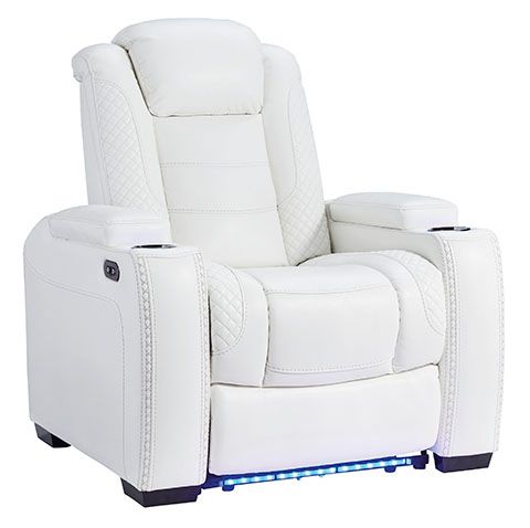 Signature Design by Ashley® Party Time White Power Recliner-1