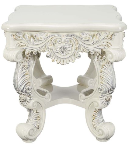 white antique end tables