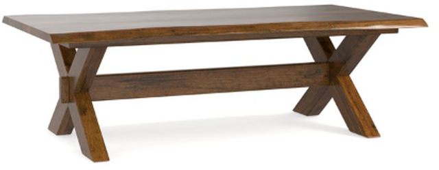 Bassett® Furniture Bench Made Living Edge Occasional Crossbuck Maple Cocktail Table With Live Edge 1
