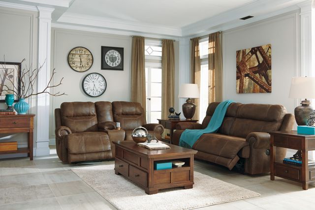 Signature Design by Ashley® Austere Brown Double Reclining Loveseat 5