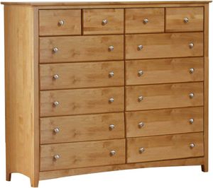 Archbold Furniture Alder Shaker 14 Drawer Dresser