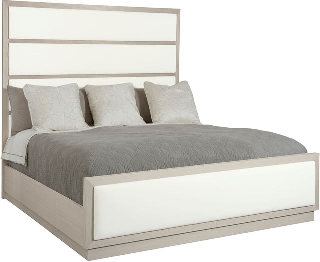 Bernhardt Axiom Linear Gray Queen Upholstered Panel Bed 0