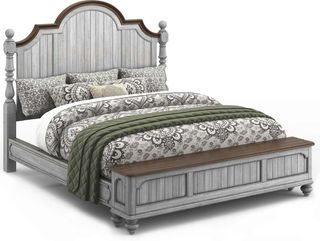Flexsteel® Plymouth® Distressed Graywash King Storage Bed