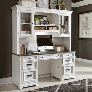 Liberty Allyson Park Wirebrushed White Complete Desk