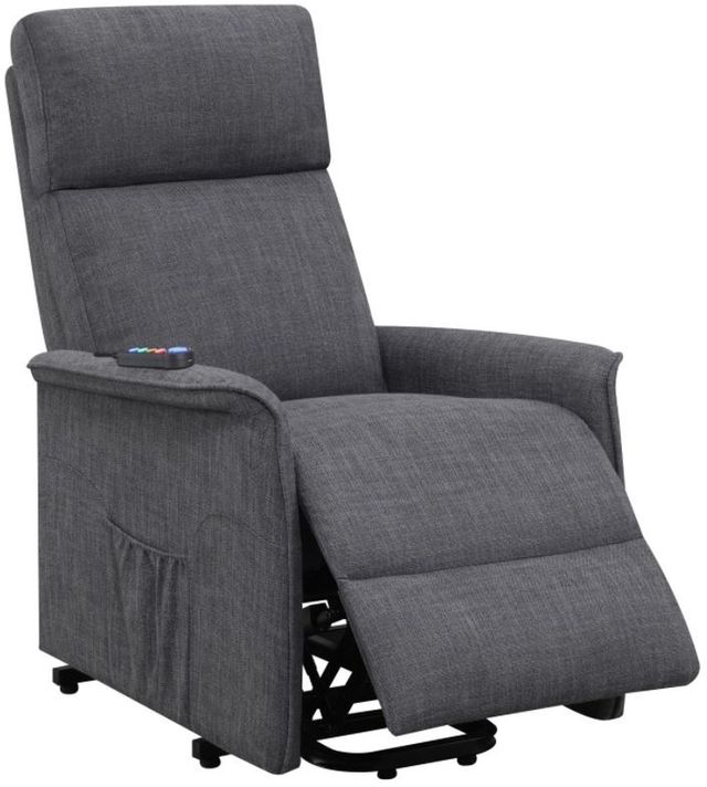 Coaster® Charcoal Power Lift Recliner with Wired Remote 0