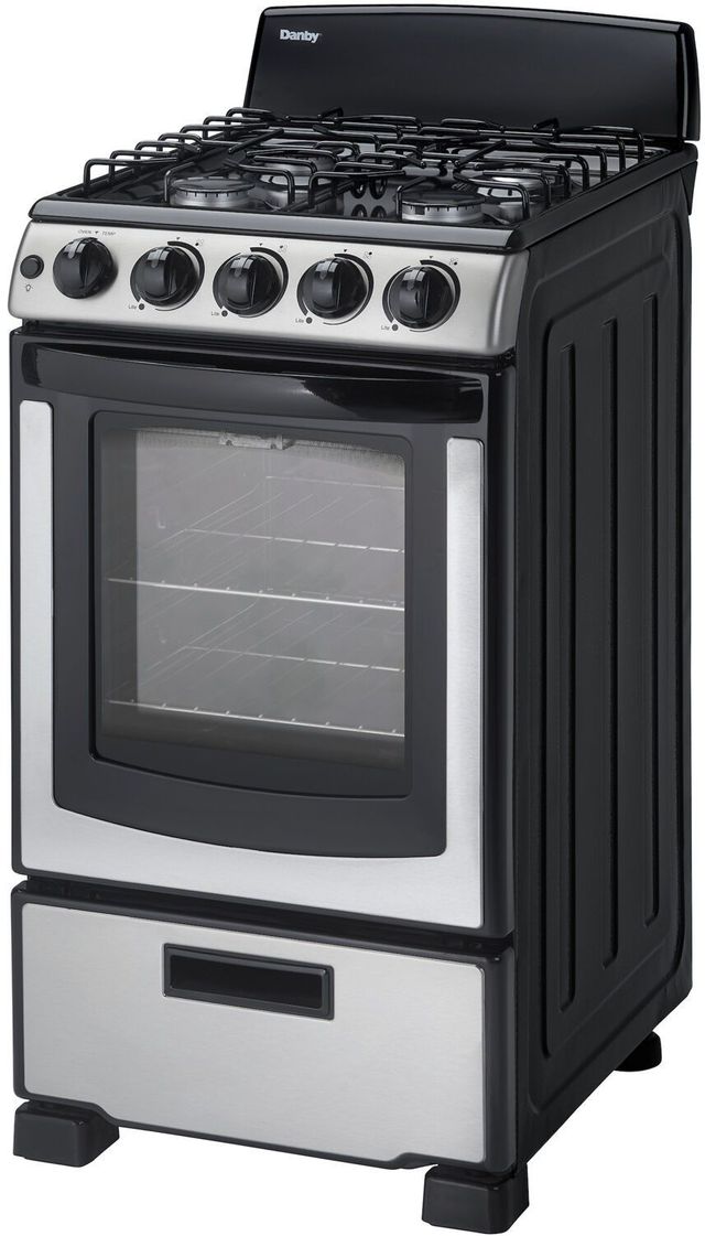 Danby® 20" Black with Stainless Steel Free Standing Gas Range-3
