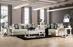 Furniture of America® Germaine Ivory Sofa and Loveseat