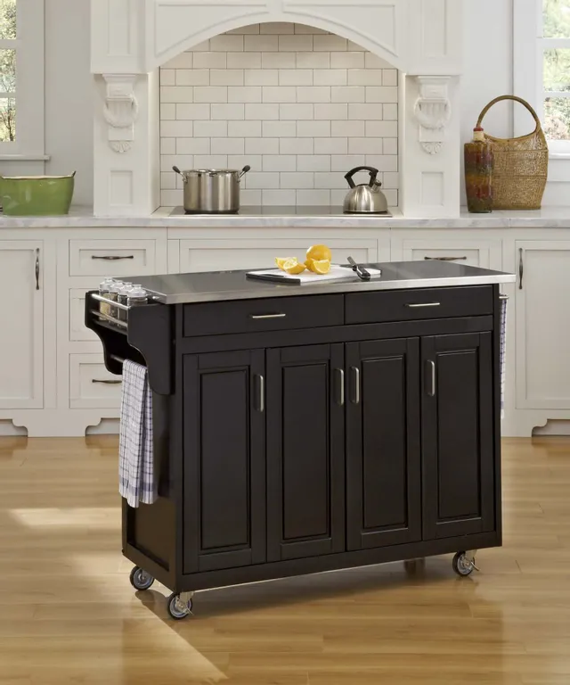 homestyles® Create-a-Cart Black/Stainless Steel Kitchen Cart | Big ...