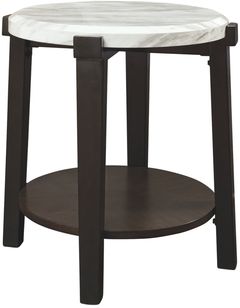 Signature Design by Ashley® Janilly Dark Brown/White Round End Table
