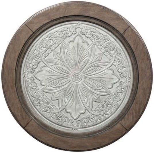 Liberty Heartland Antique White Round Ceiling Tile Cocktail Table-1