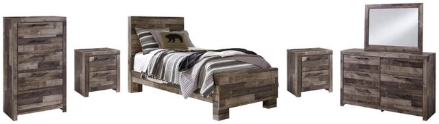 Benchcraft® Derekson 6-Piece Multi Gray Twin Panel Bed Set