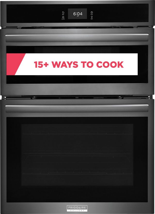 Frigidaire Gallery® 30" Smudge-Proof® Black Stainless Steel Oven/Microwave Combo Electric Wall Oven-1