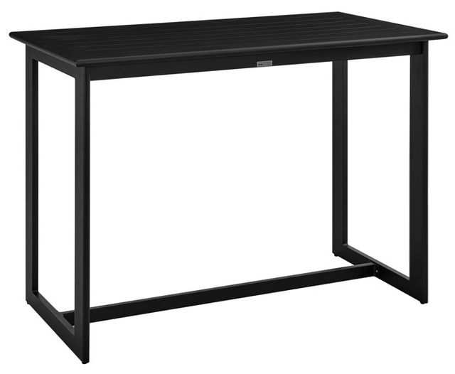 Armen Living Grand Black Outdoor Patio Bar Height Dining Table 