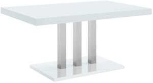 Coaster® Brooklyn White High Gloss and Chrome Dining Table 
