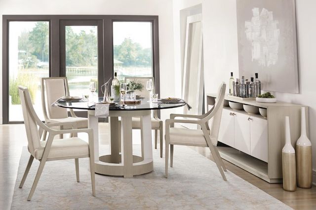 Bernhardt Axiom Neutral Tone/Linear Grey Dining Arm Chair 4