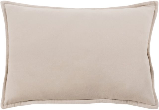 Surya Cotton Velvet Beige 18"x18" Pillow Shell with Down Insert-1