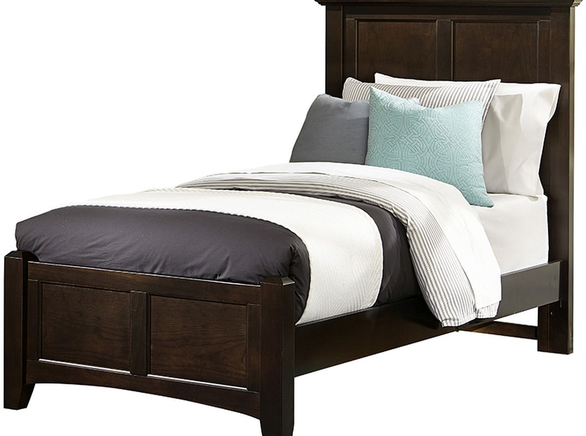 Vaughan-Bassett Bonanza Merlot Twin Mansion Bed | Van's Home Center