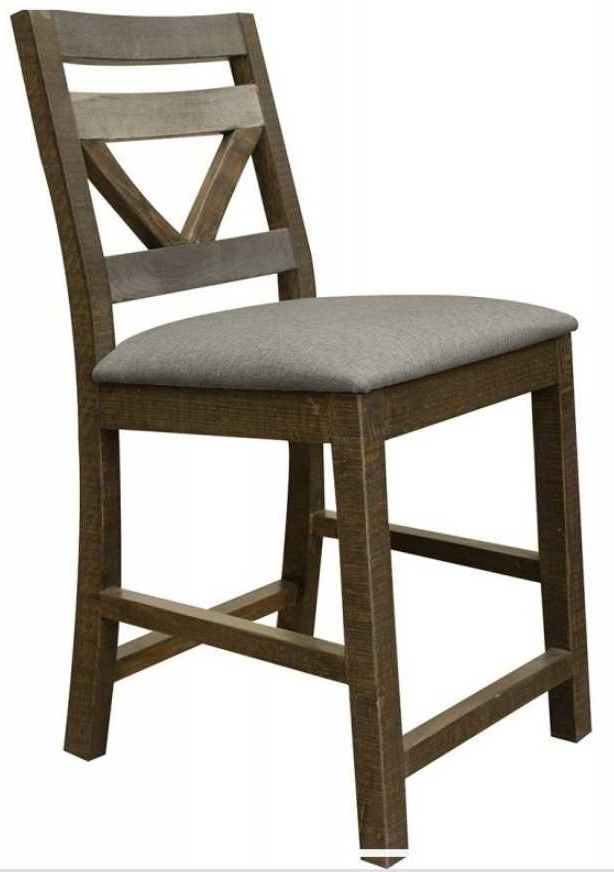 International Furniture Direct Loft Brown 2-Piece Brown/Gray Bar Stool Set