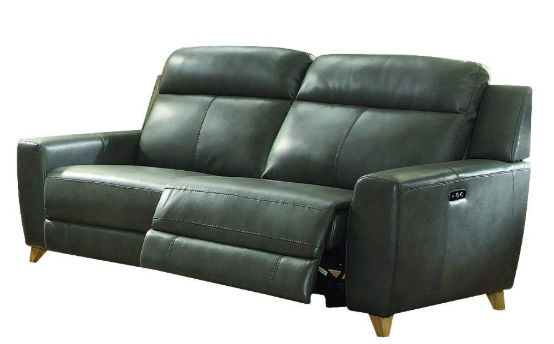 ACME Furniture Cayden Gray Leather-Aire Match Power Motion Sofa