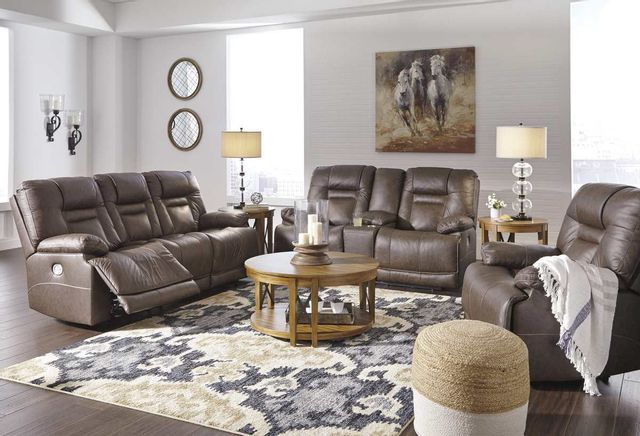 Signature Design by Ashley® Wurstrow 2-Piece Umber Living Room Set with Power Reclining Sofa-3