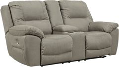 Signature Design by Ashley® Next-Gen Gaucho Putty Power Reclining Loveseat with Console