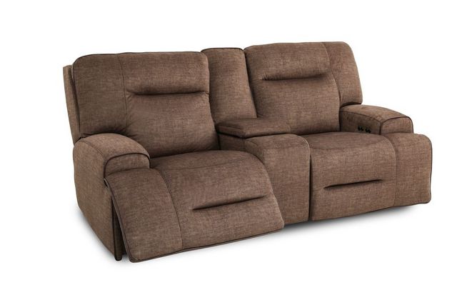 Cheers by Man Wah Chocolate Dual Power Headrest Reclining Loveseat with ...